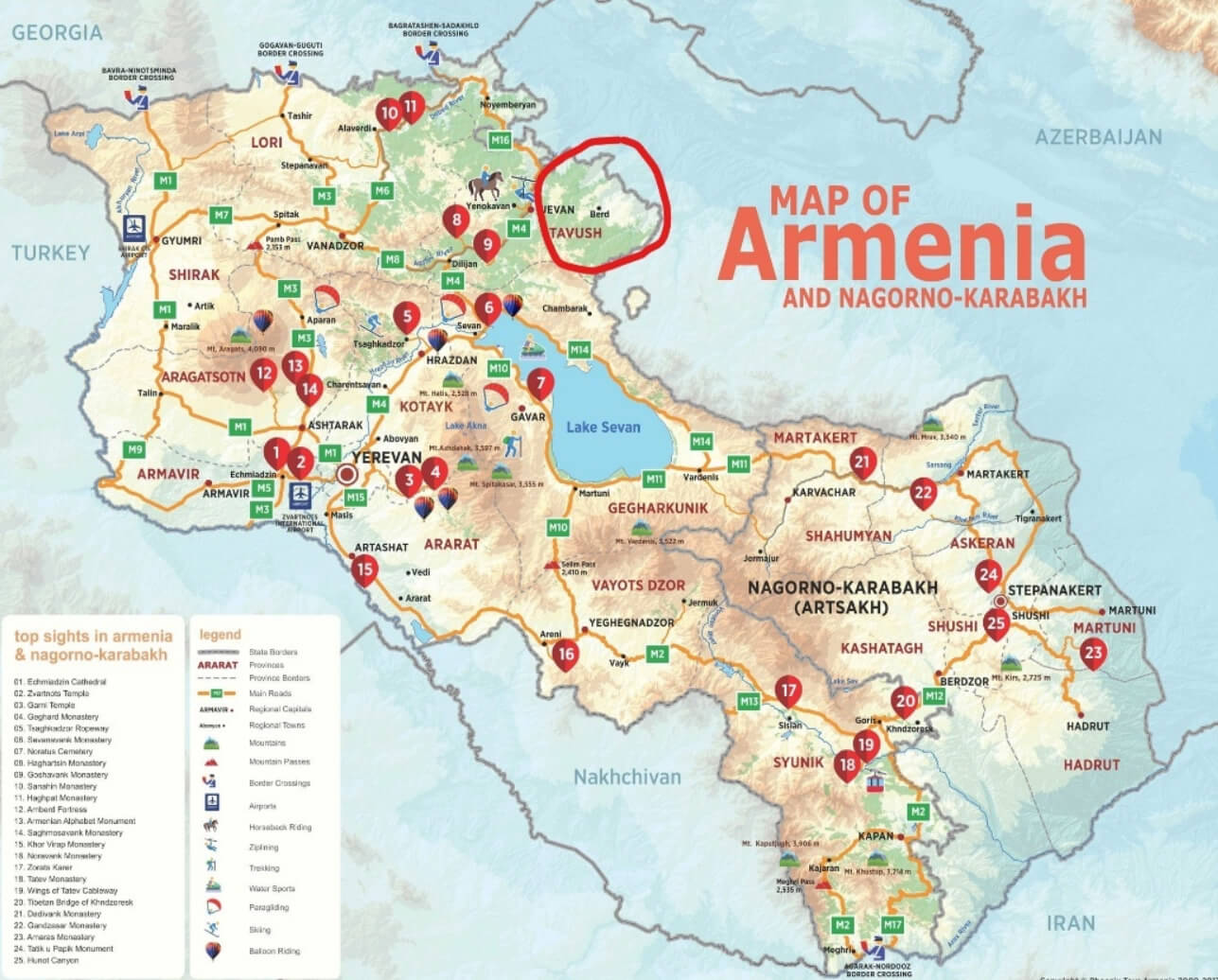 Ermenistan ve Daglik Karabag Haritasi